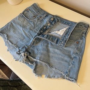 Levi 501 High Rise Denim Shorts